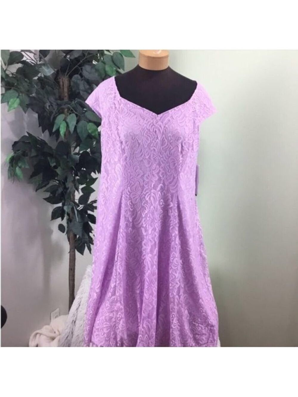Suite 7 Fit and flare dress purple 14W Lace purple iris is the color